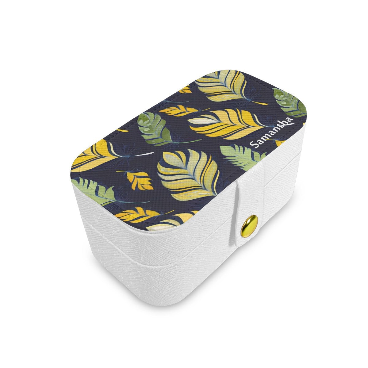 Personalized Botanical Travel Jewelry Case | Custom Name Gift