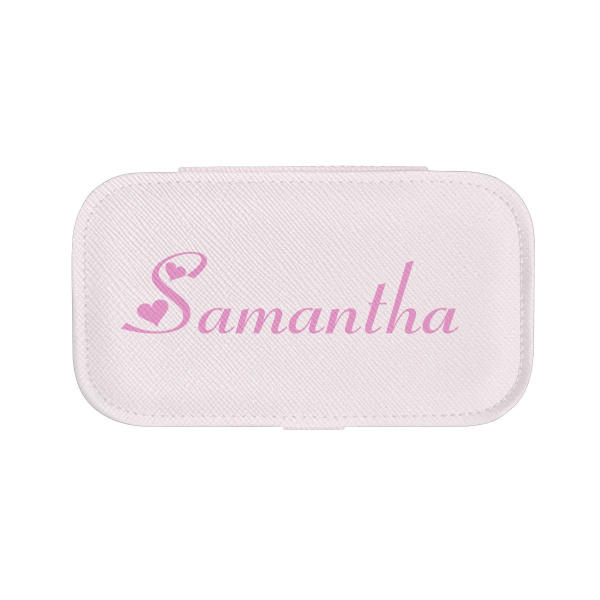 Personalized Travel Jewelry Case with Custom Name - Pink, White or Black