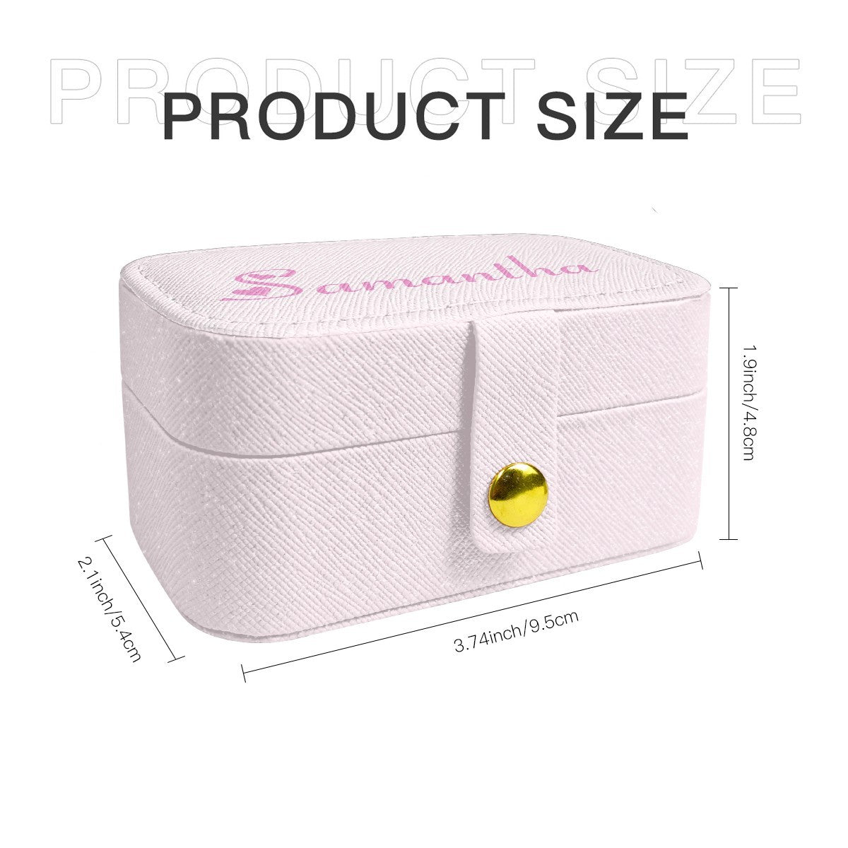 Personalized Travel Jewelry Case with Custom Name - Pink, White or Black