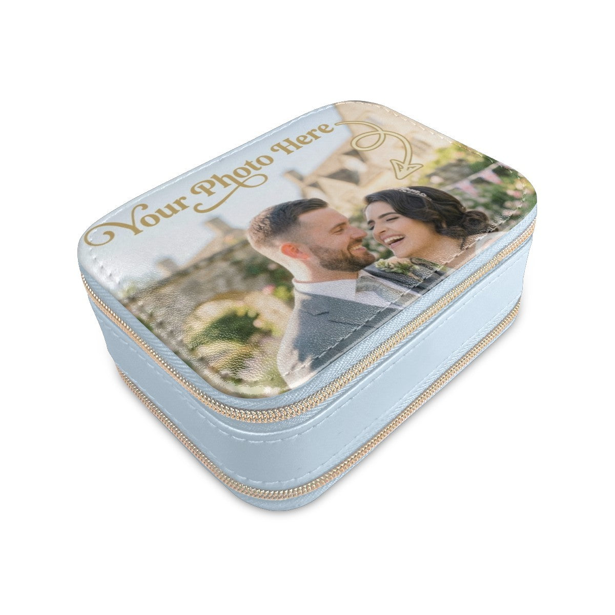 Personalized Photo Travel Jewelry Case | Pink or Blue | Upload your Photo