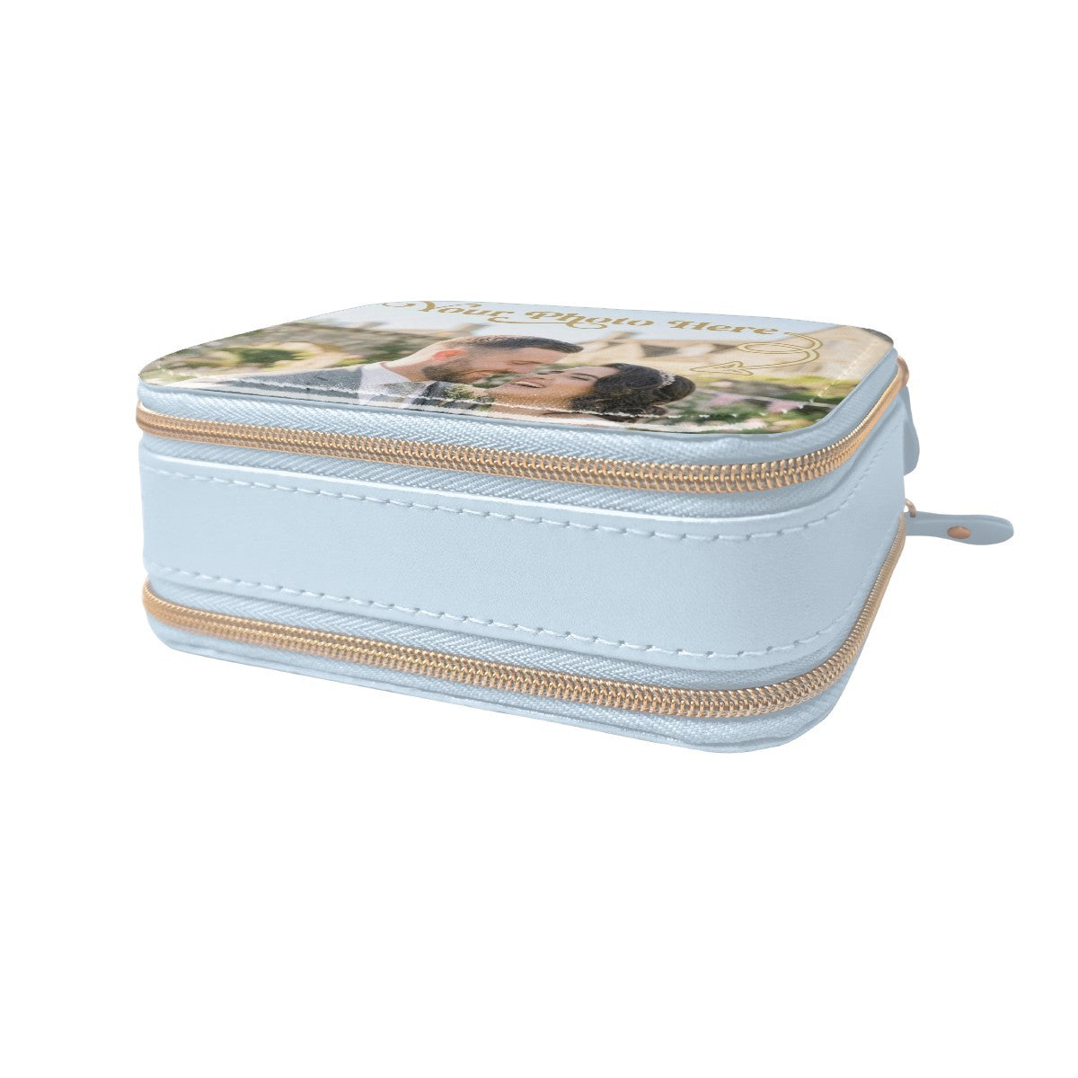 Personalized Photo Travel Jewelry Case | Pink or Blue | Upload your Photo