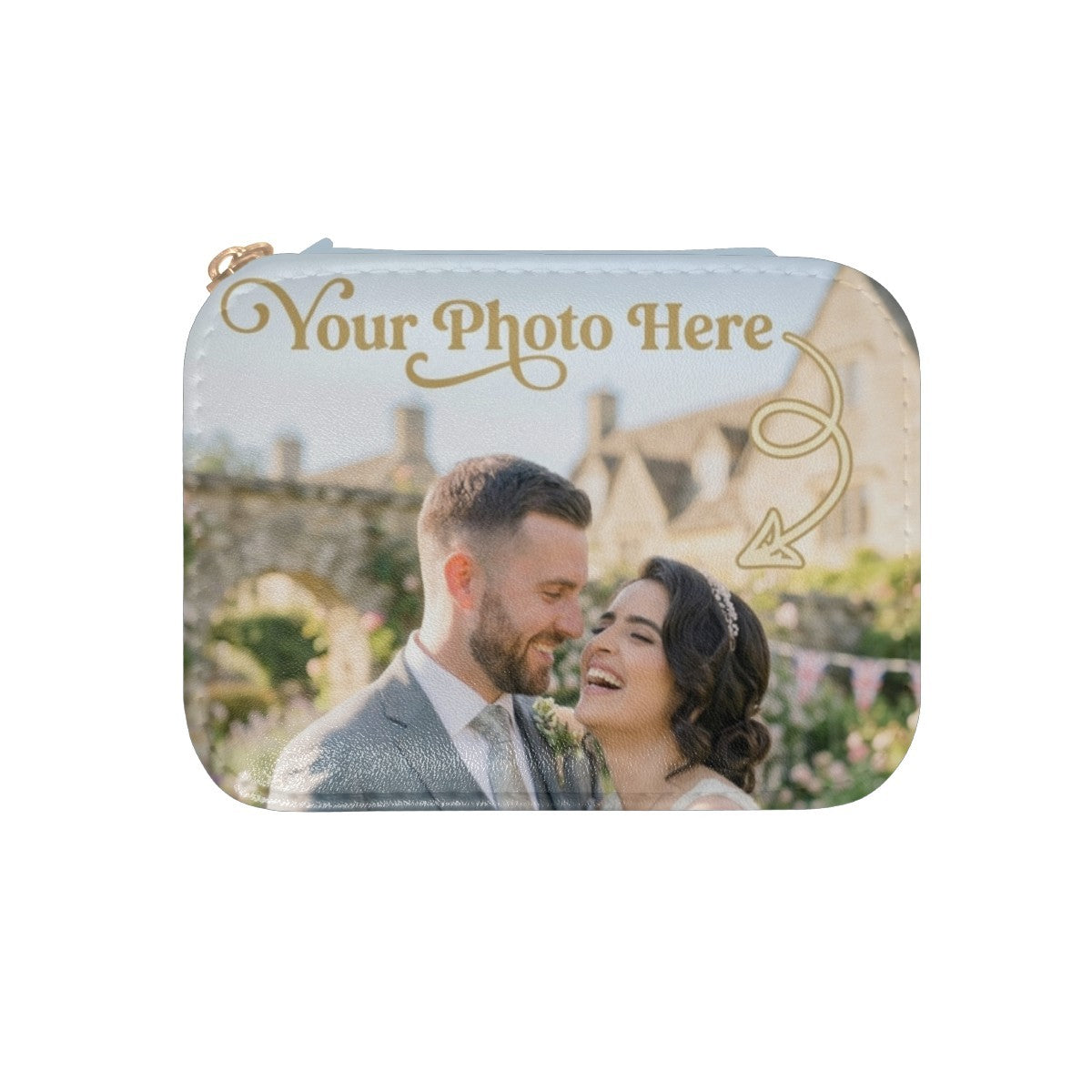 Personalized Photo Travel Jewelry Case | Pink or Blue | Upload your Photo