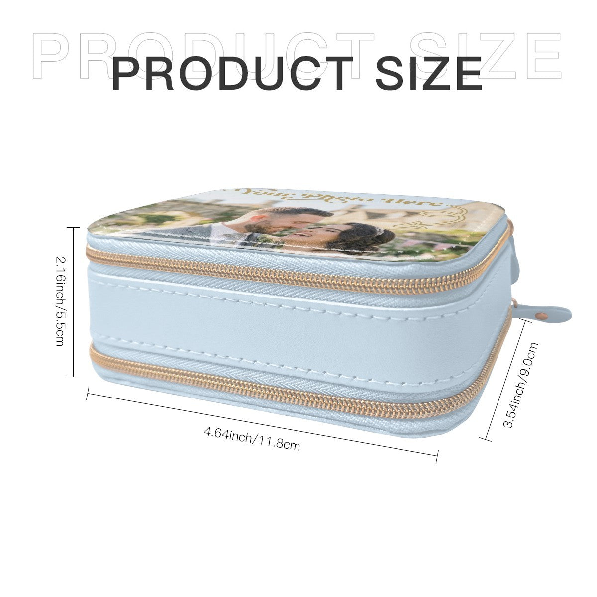 Personalized Photo Travel Jewelry Case | Pink or Blue | Upload your Photo