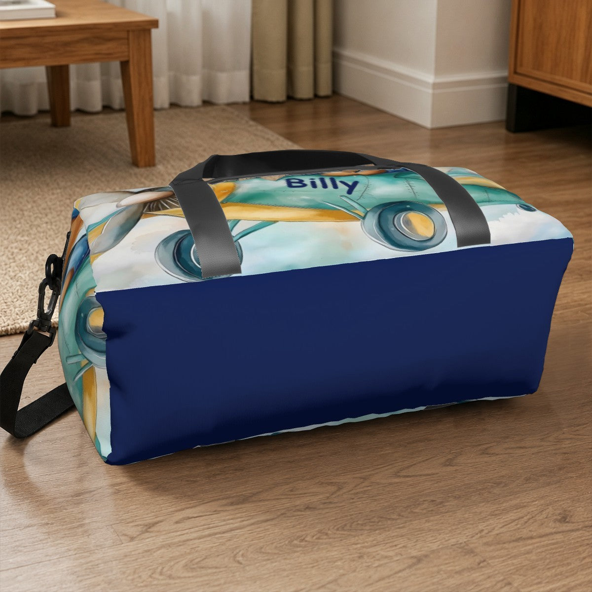Personalized Pilot Teddy Bear Duffel Bag with Custom Name – Baby Travel, Gym & Weekend Bag