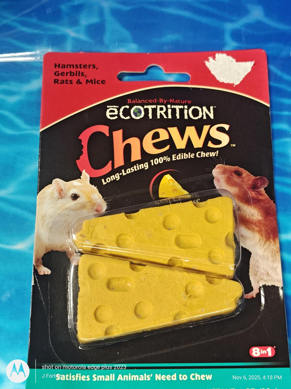 Small Animal Pet Chew Cheese for Hamster Rat Mouse Gerbil   DOUBLE PACK 4 CHEWS