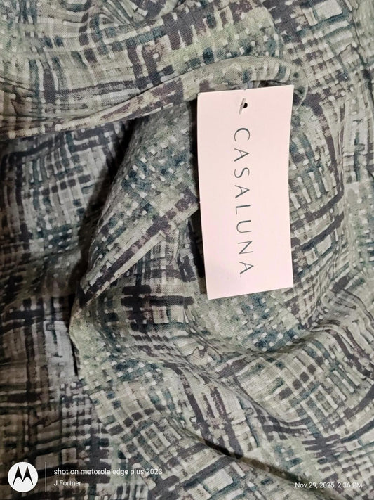 Casaluna Printed Shower Curtain  72 by 72  Cotton / Linen Blend