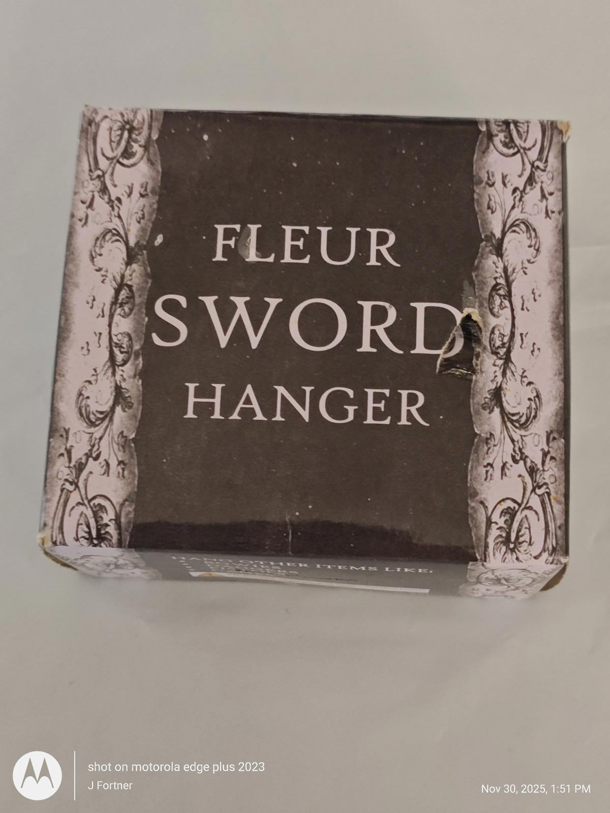 Hanger Set Fleur De Lis Pewter Wall Mount Hooks Sword etc Holder