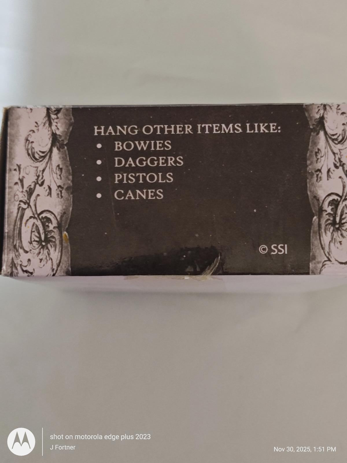 Hanger Set Fleur De Lis Pewter Wall Mount Hooks Sword etc Holder