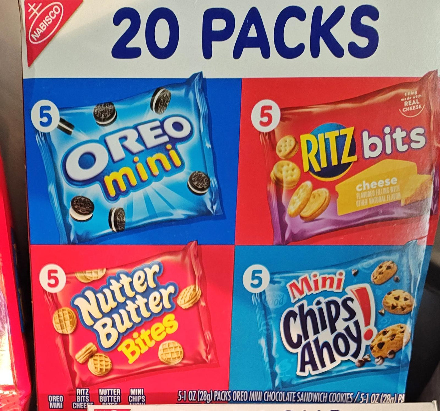 20  Packs Classic Mix Variety Pack, OREO Mini, CHIPS AHOY! Mini, Nutter Butter