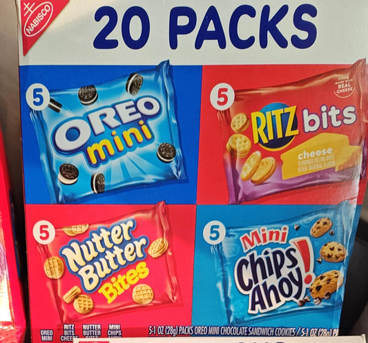 20  Packs Classic Mix Variety Pack, OREO Mini, CHIPS AHOY! Mini, Nutter Butter