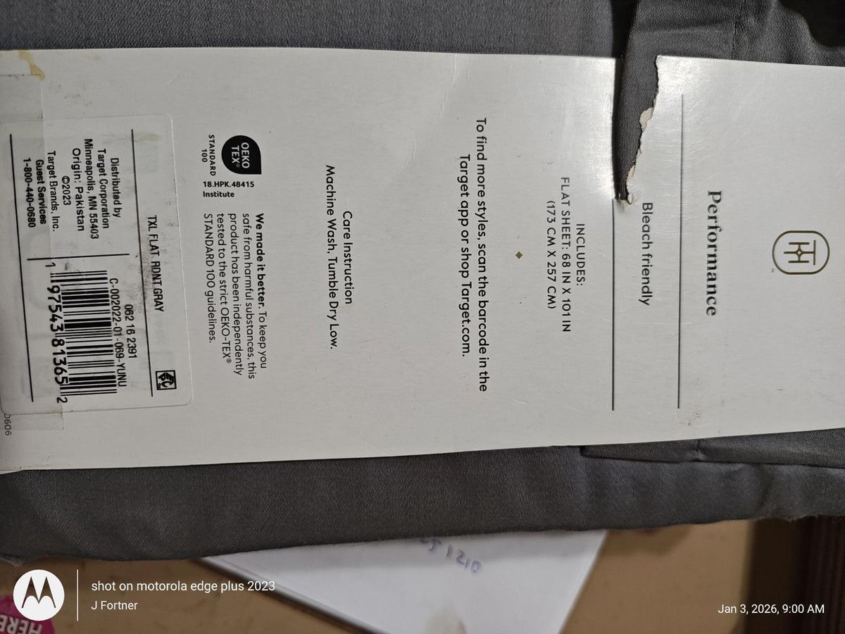 Full Threshold 400 Thread Count Performance Flat Sheet Sateen GRAY  100% Cotton