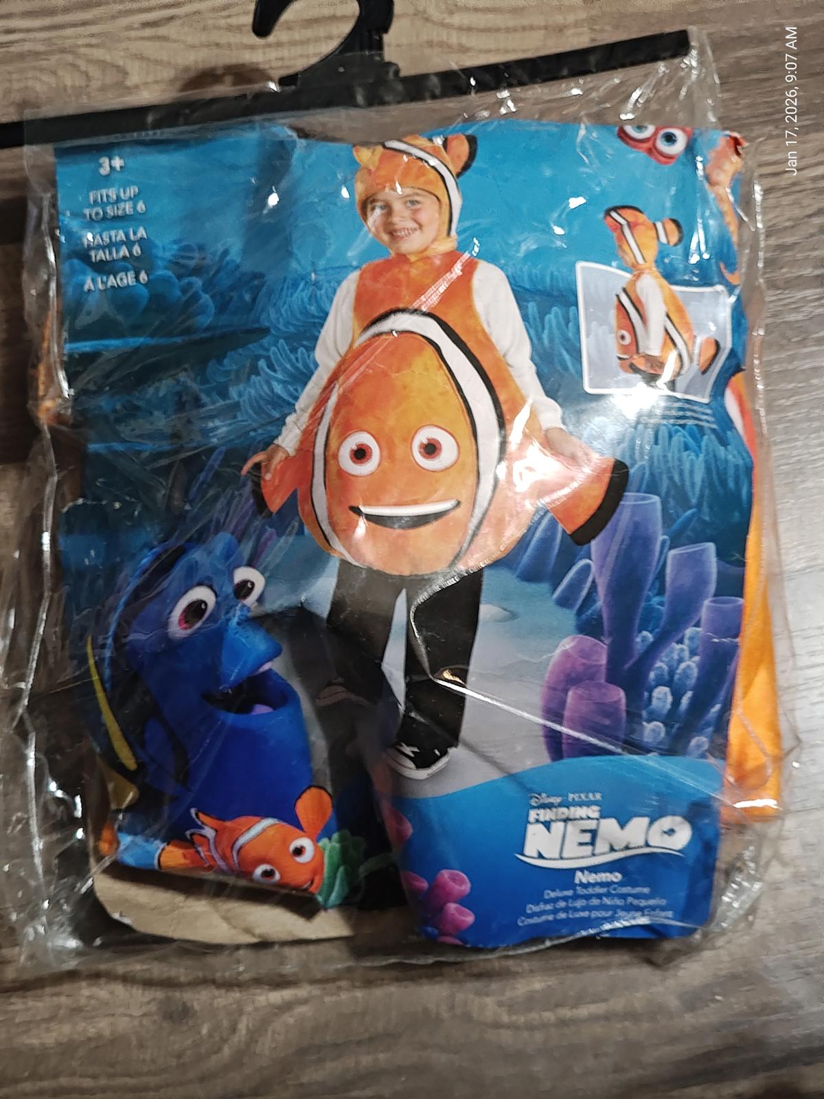 Disney Pixar Finding Dory Nemo Child Costume Fits Up To Size 6 Soft Foam