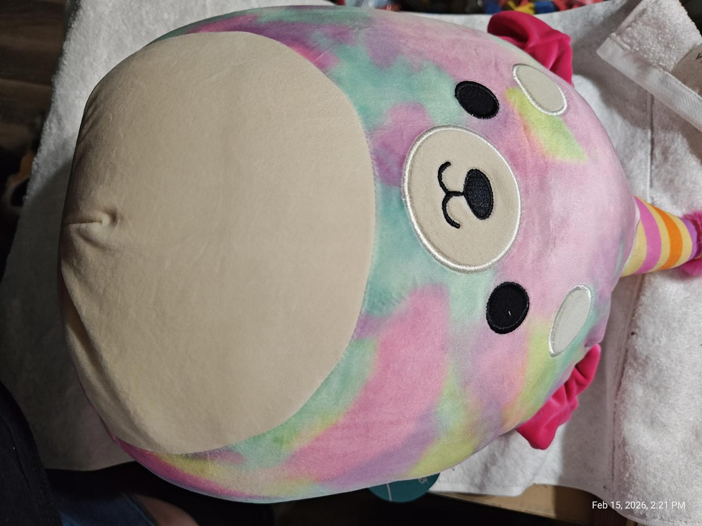 Squishmallows 12-Inch Delenne Tie-Dye Dog Plush - Gift for Kids, Girls & Boys