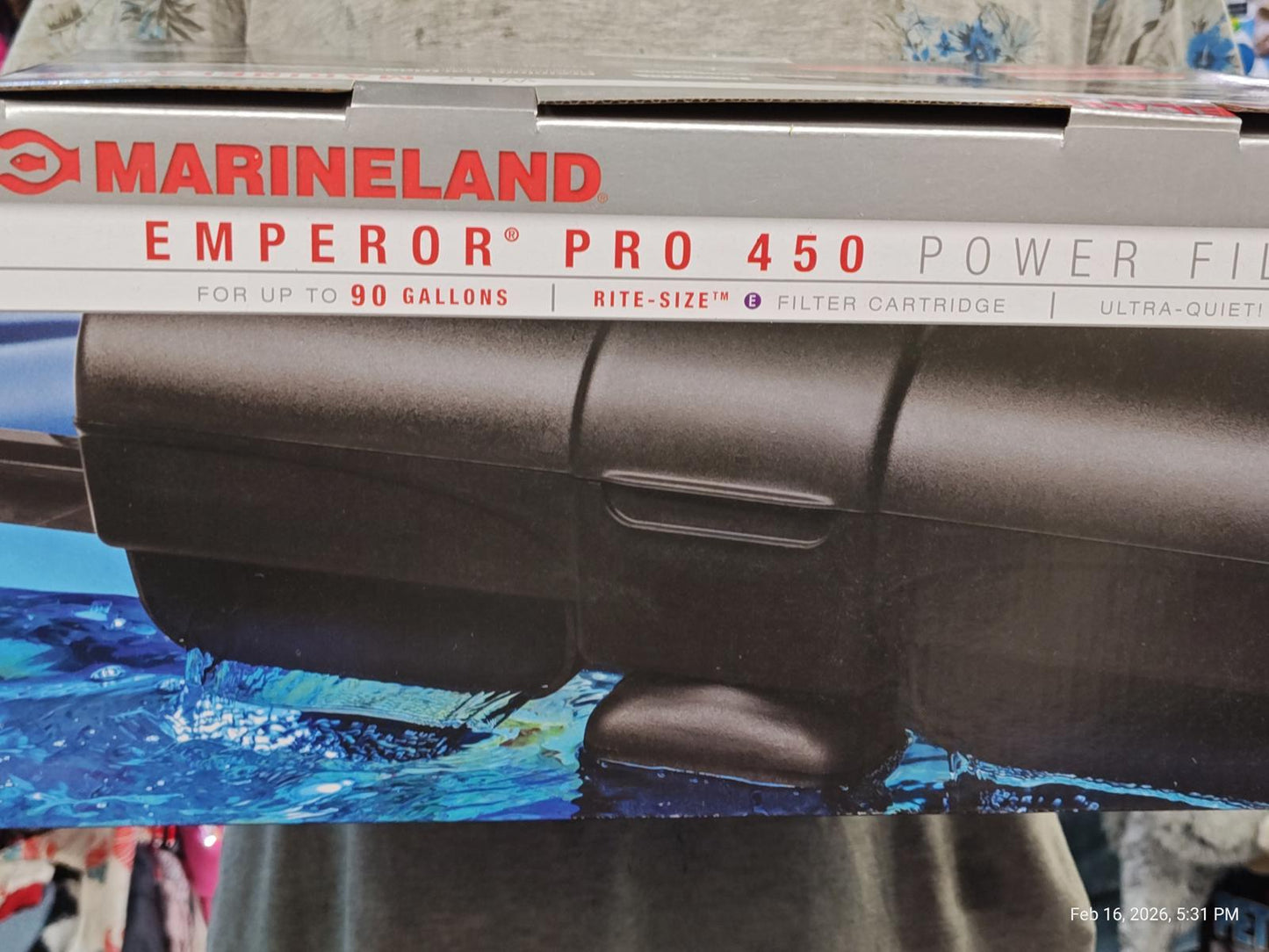 Marineland Emperor Pro 450 power filter designed for aquariums up to 90 gallons.