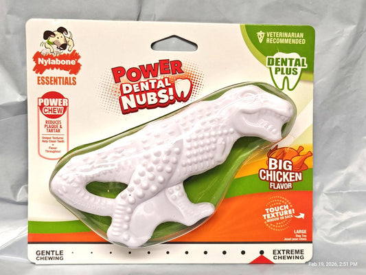 Nylabone Durable Dental Dinosaur Dog Chew Helps Fight Plaque & Tartar for Dogs