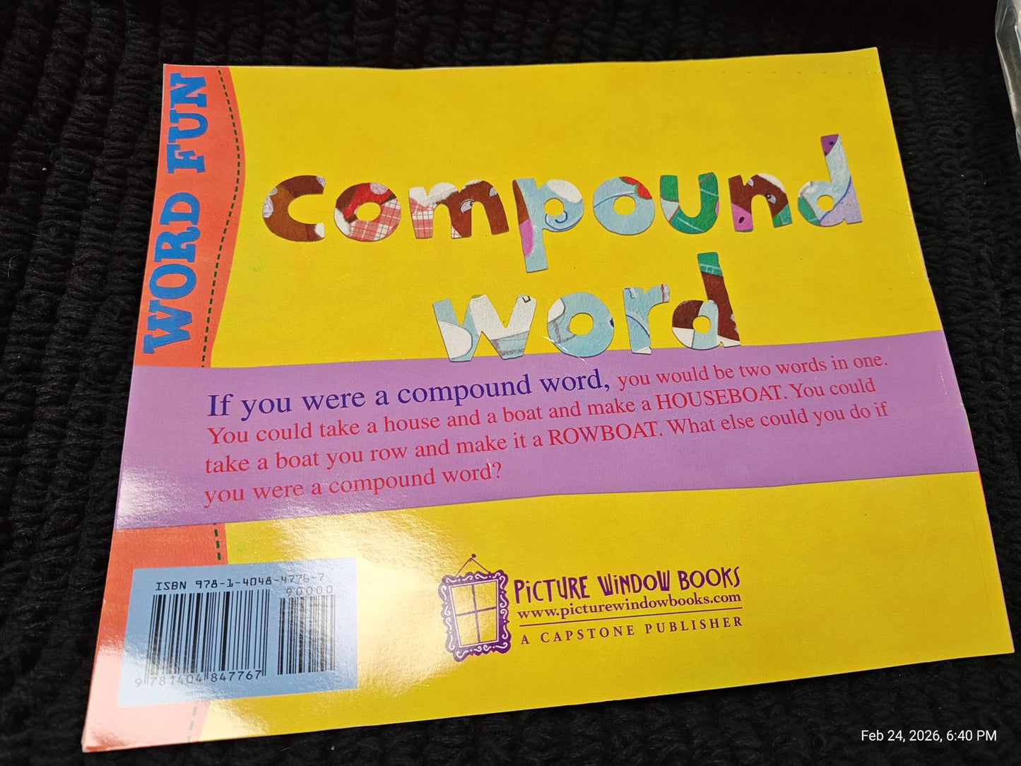 Compound Word book cover featuring colorful letters and playful design.