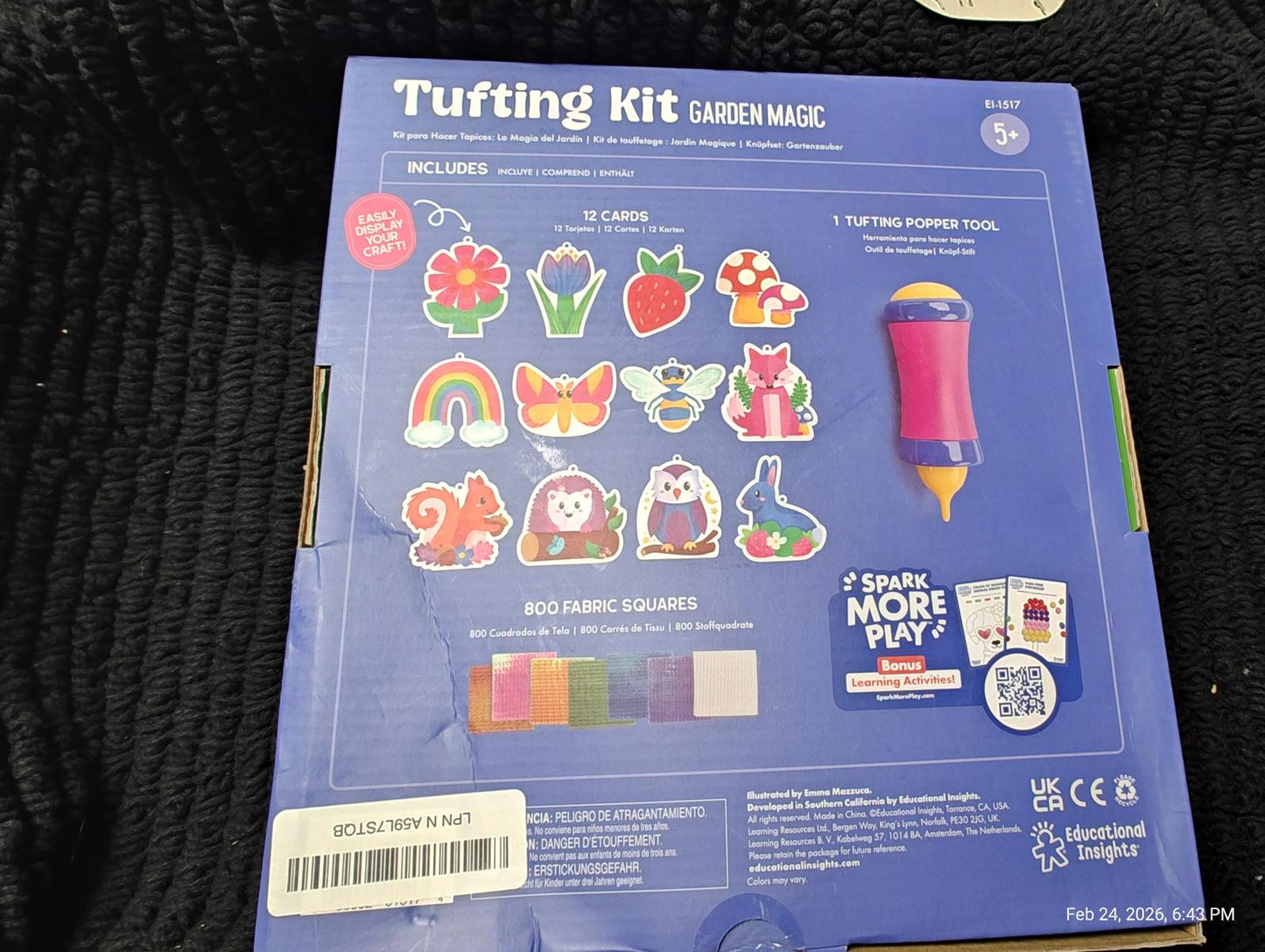 Tufting Kit - Arts and Crafts for Kids Ages 4-8, Poke in Art Kits for Girls a...