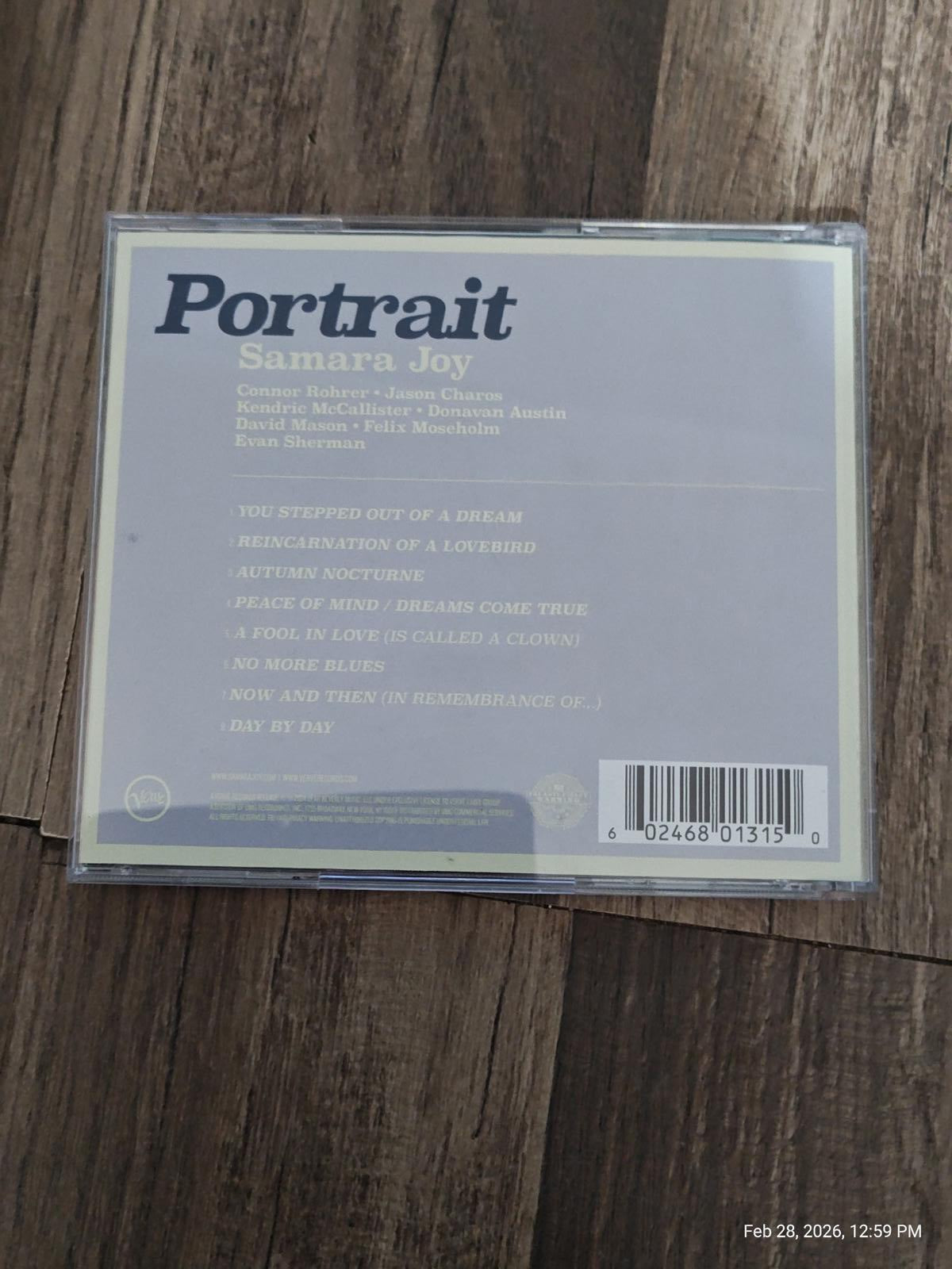 Portrait Samara Joy album cover featuring a minimalist design and tracklist details.