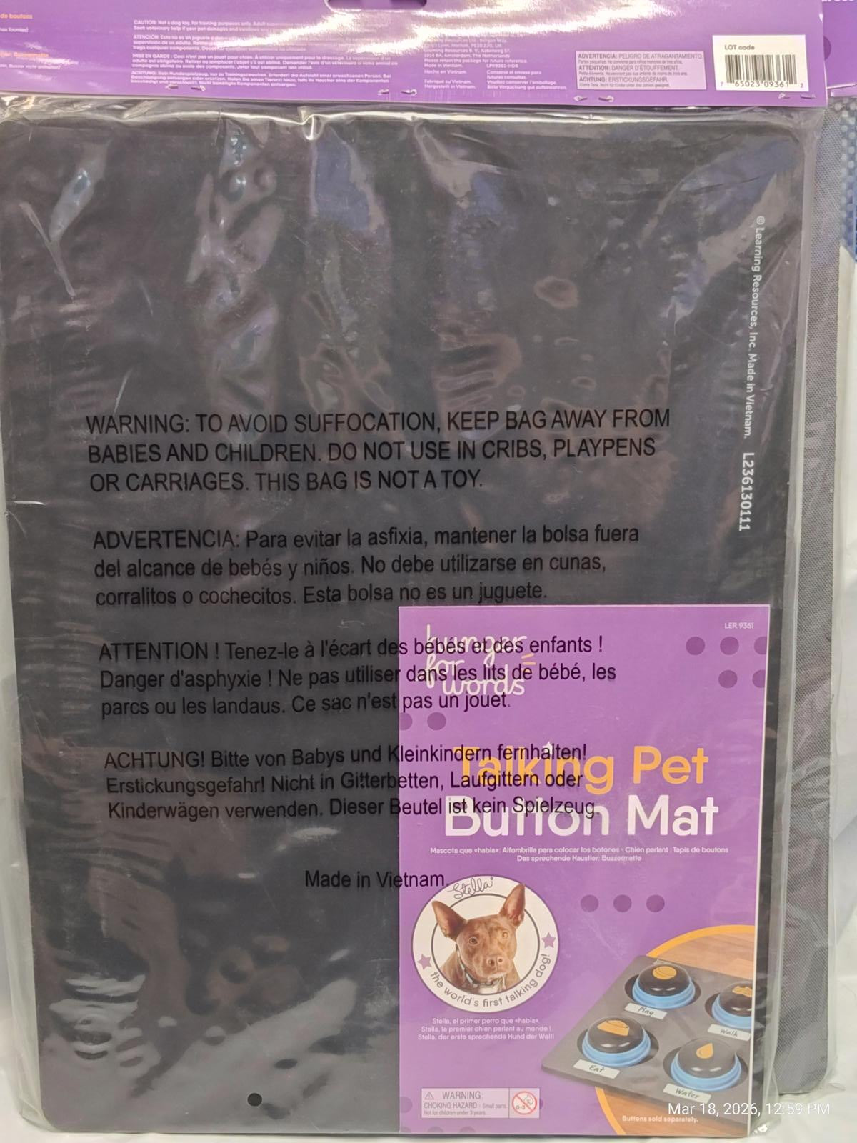 Pet Button Mat Kit with 4 Piece Talking buttons Dog Training