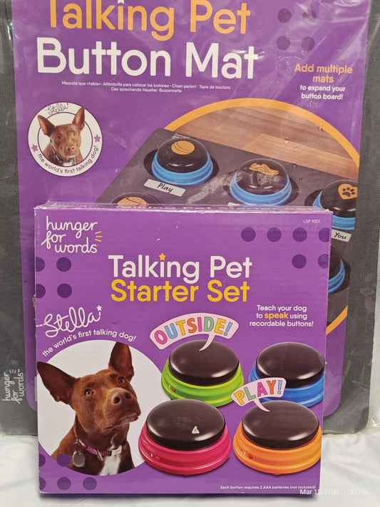 Pet Button Mat Kit with 4 Piece Talking buttons Dog Training