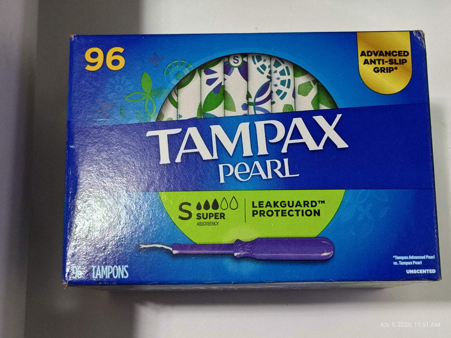 Tampax Pearl 96 Ct.  Super Tampons