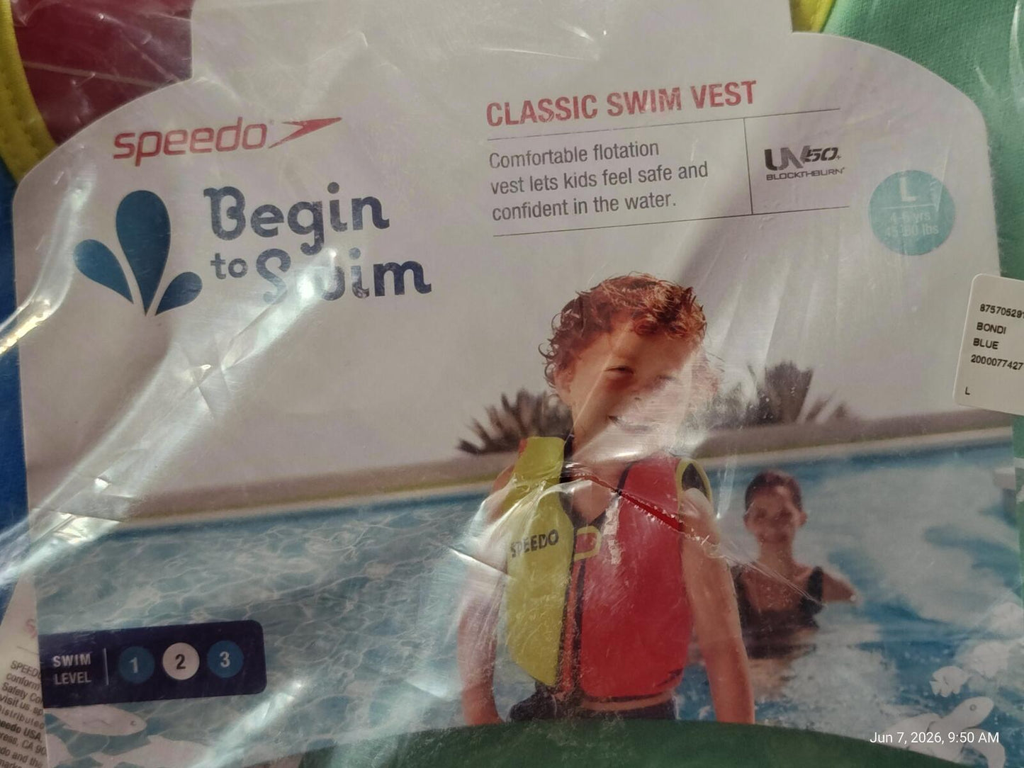 Swim Vest Child Flotation Classic Begin to Speedo Unisex-Child Large