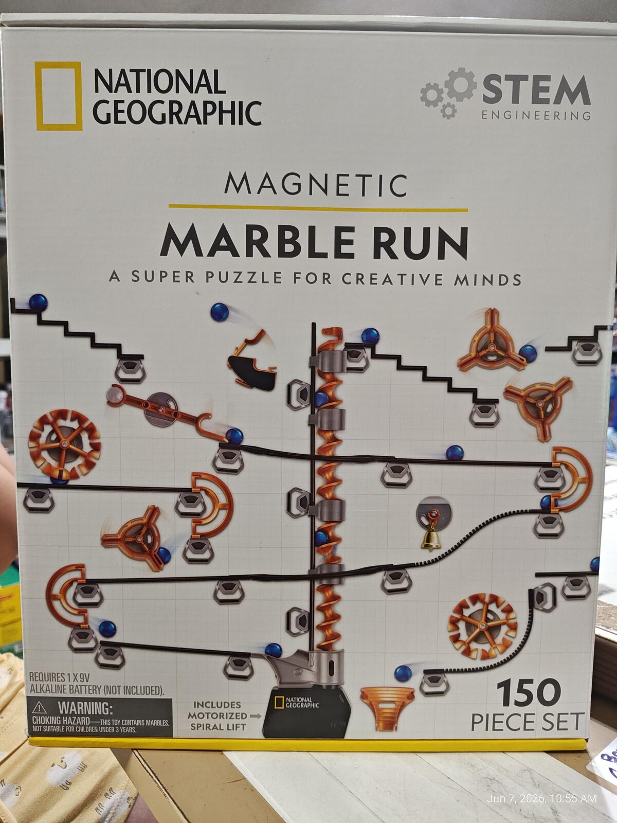 NATIONAL GEOGRAPHIC Magnetic Marble Run - 75-Piece STEM Building Set for Kids &
