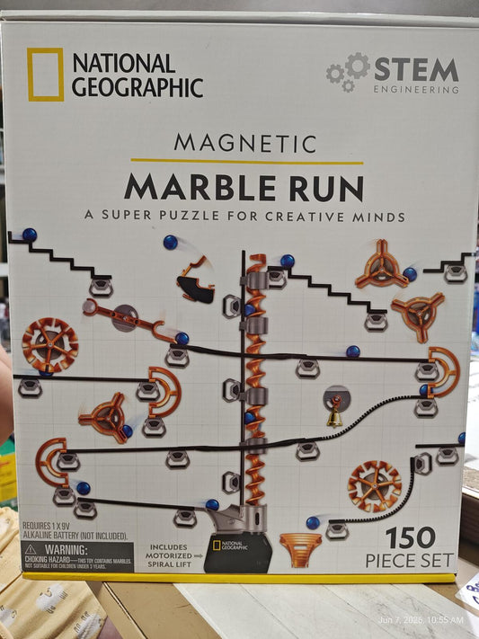 NATIONAL GEOGRAPHIC Magnetic Marble Run - 75-Piece STEM Building Set for Kids &