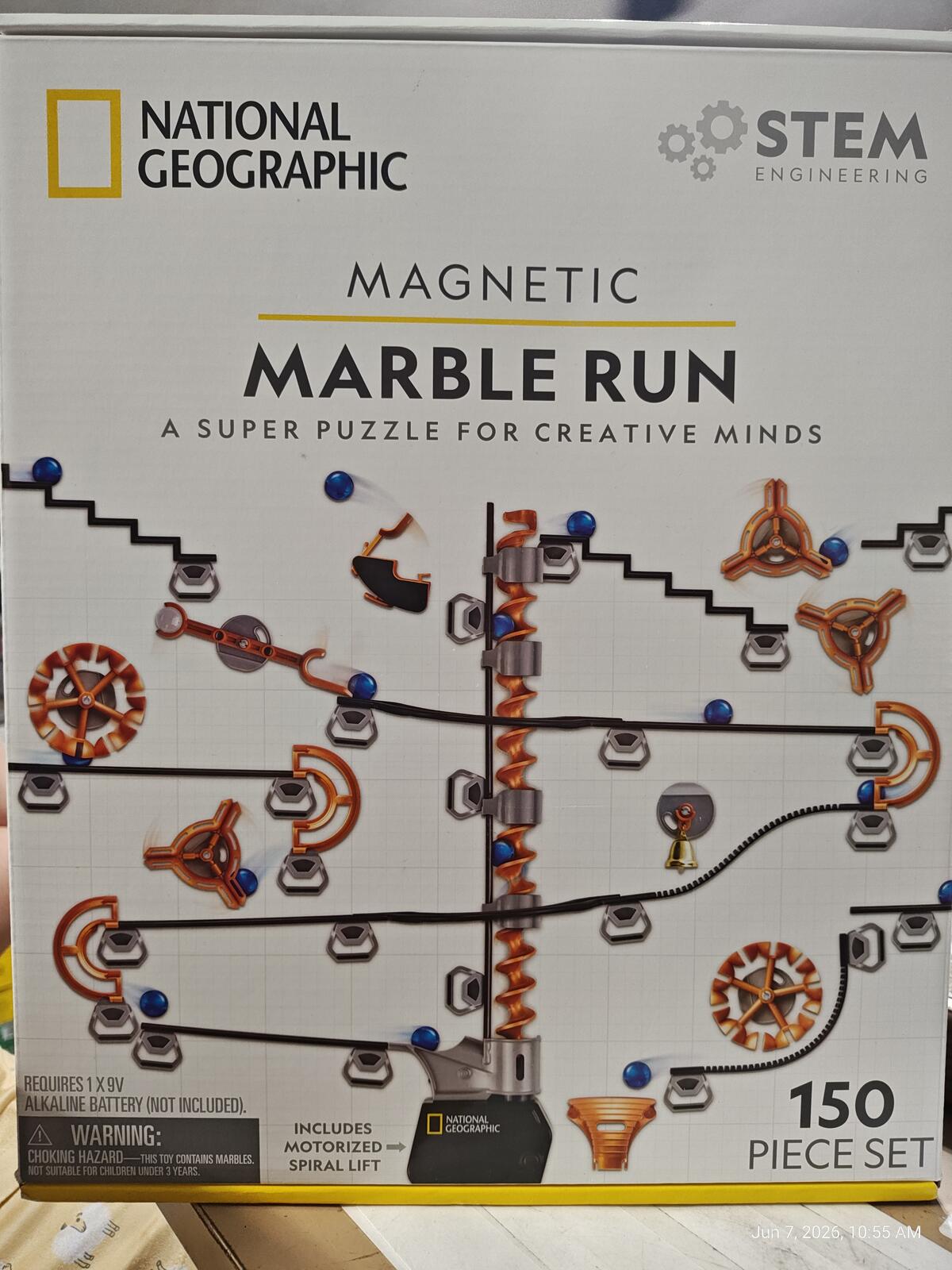 NATIONAL GEOGRAPHIC Magnetic Marble Run - 75-Piece STEM Building Set for Kids &