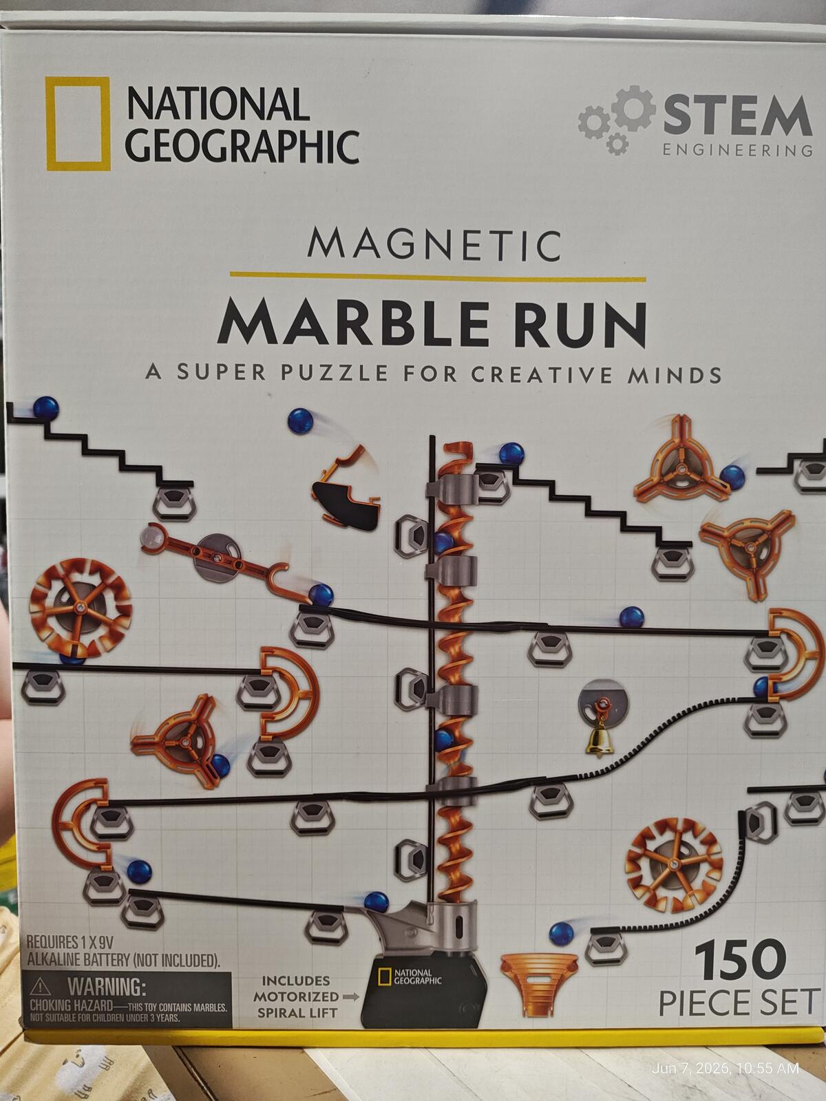 NATIONAL GEOGRAPHIC Magnetic Marble Run - 75-Piece STEM Building Set for Kids &