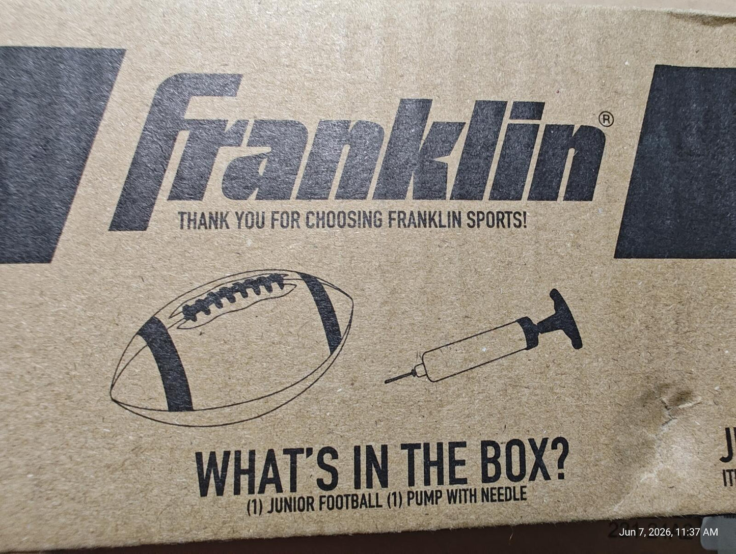 Franklin Sports Official Junior 1000 Size Football with Pump Brown