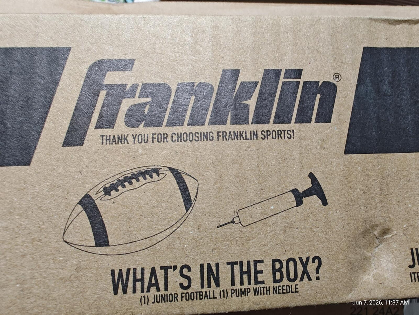 Franklin Sports Official Junior 1000 Size Football with Pump Brown