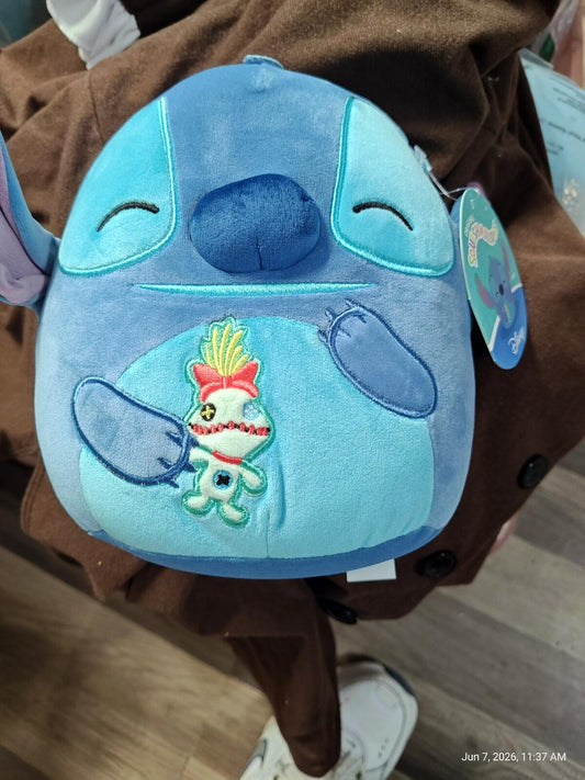 Squishmallows 8” Disney Stitch with Scrump Plush NWT Kellytoy Jazwares