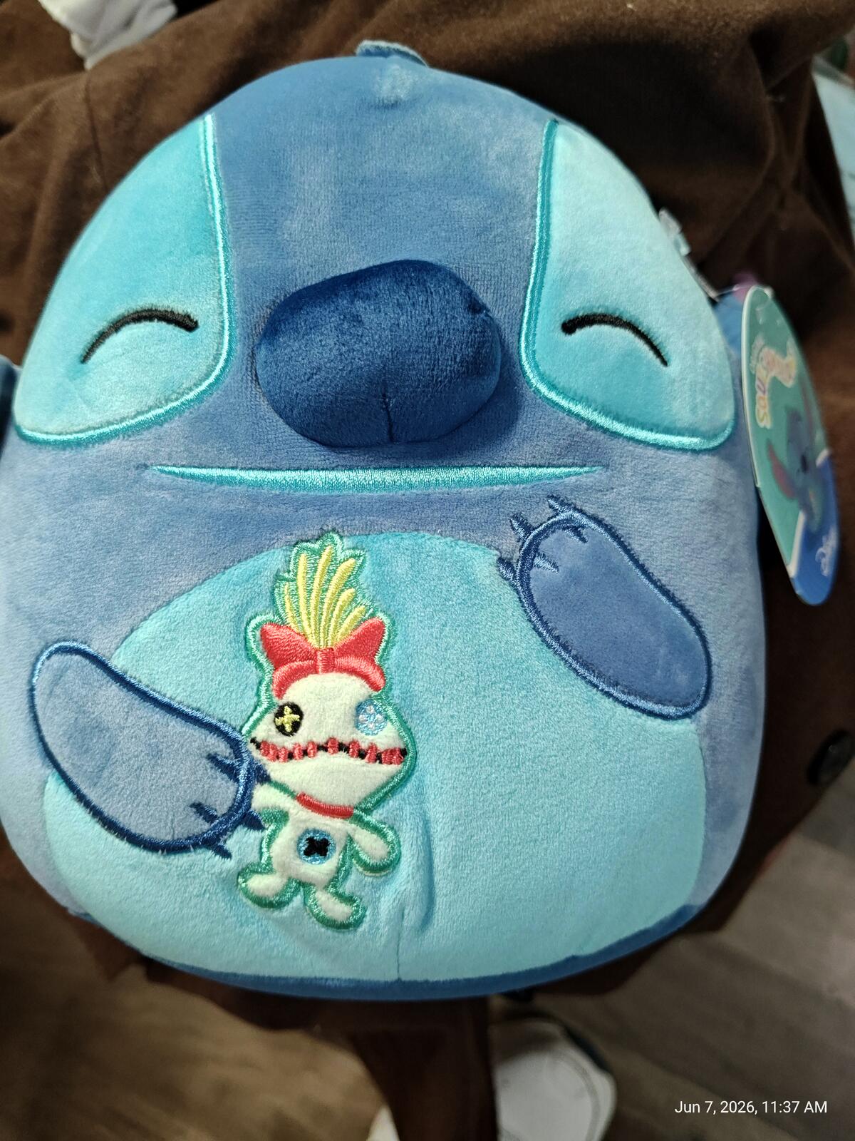 Squishmallows 8” Disney Stitch with Scrump Plush NWT Kellytoy Jazwares