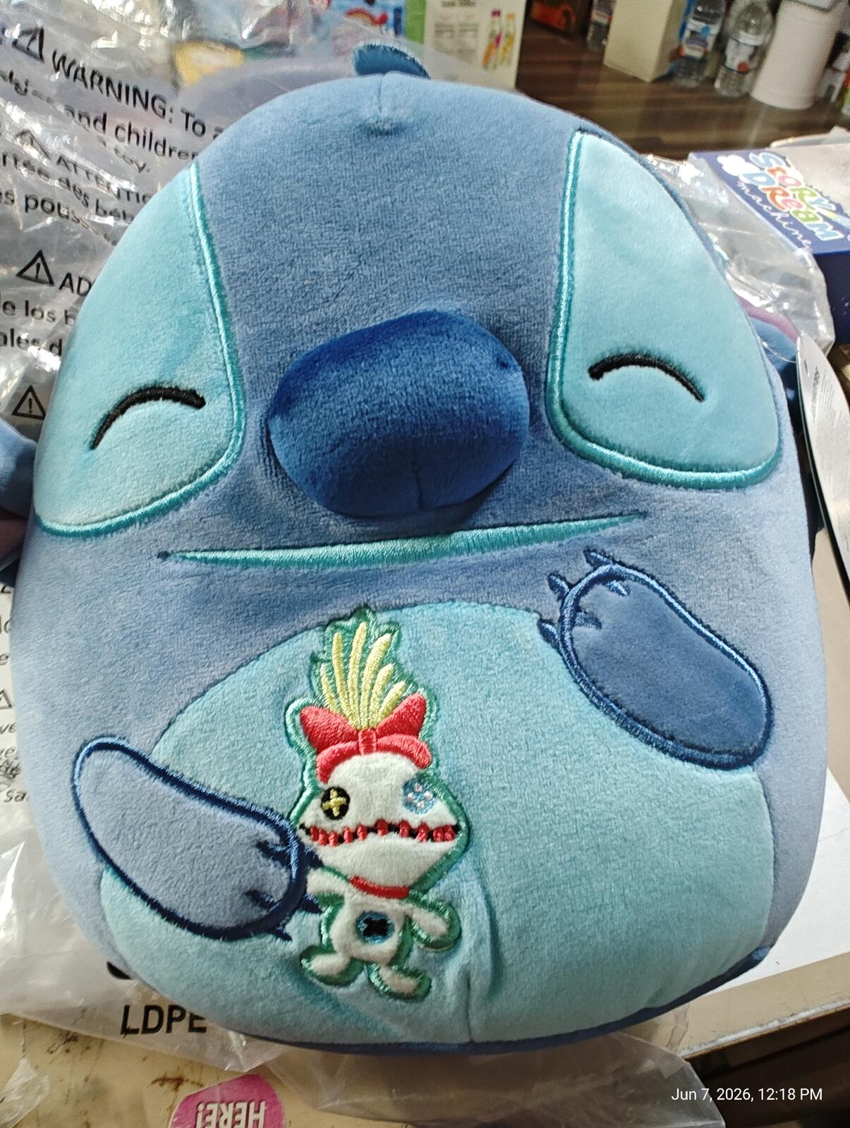 Squishmallows 8” Disney Stitch with Scrump Plush NWT Kellytoy Jazwares