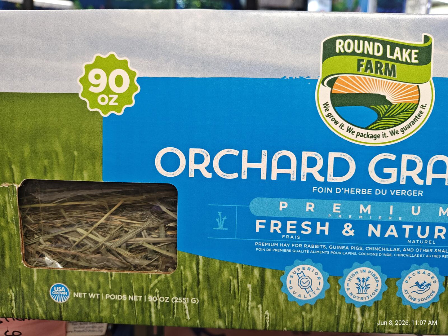 Orchard Grass Hay for Pets  90 oz Box