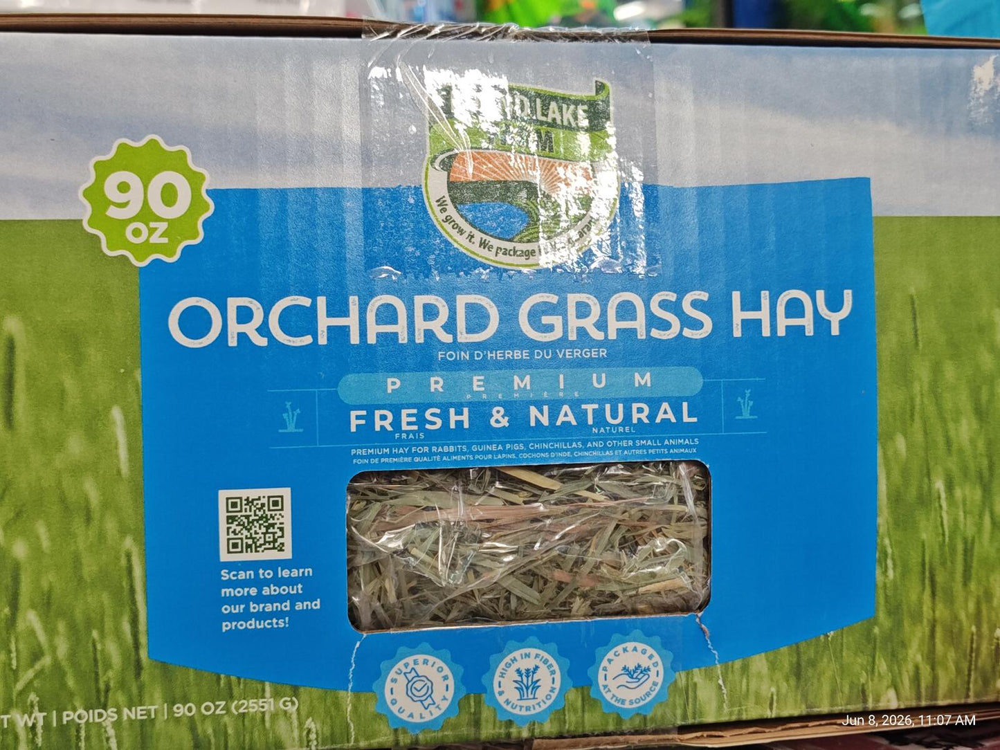 Orchard Grass Hay for Pets  90 oz Box
