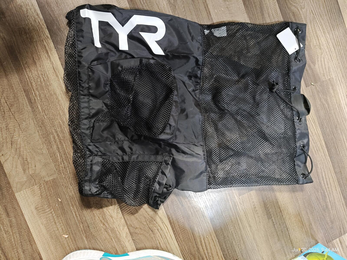 TYR Big Mesh Mummy Backpack Black Swim Bag Gym Drawstring
