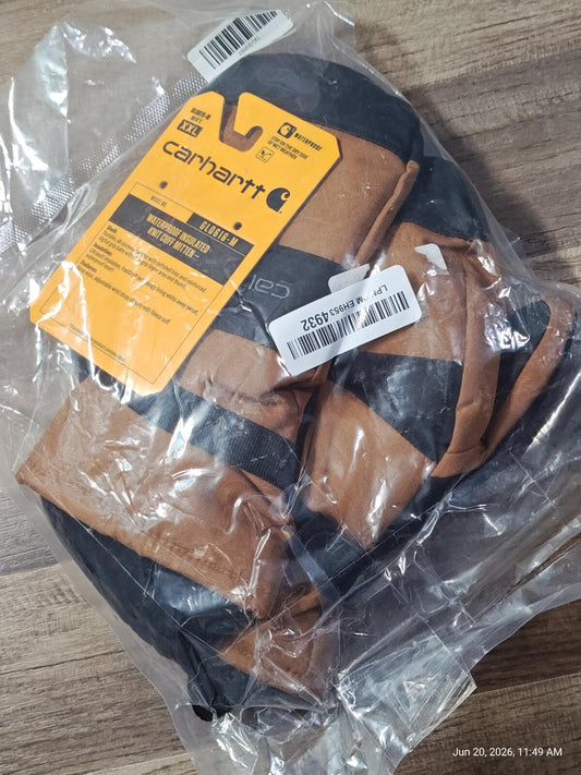 Carhartt Waterproof Insulated Mittens Brown Knit Cuff Fleece Lined Men's XXL