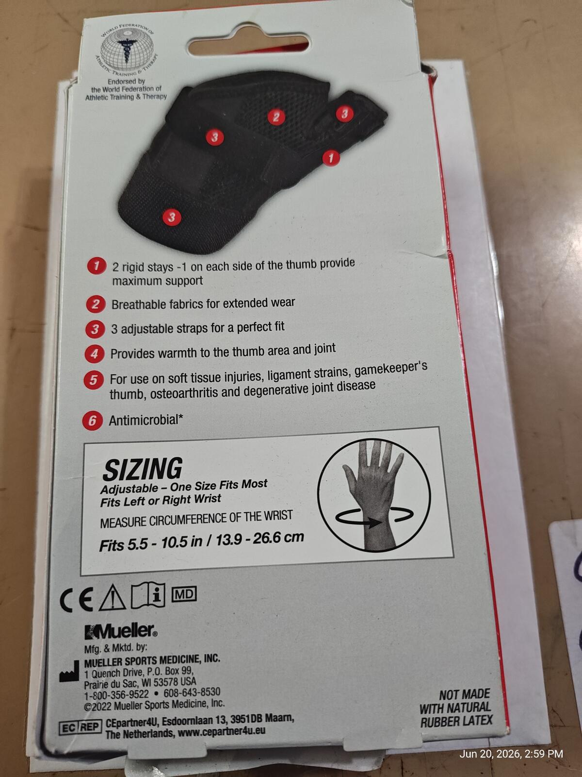 Sports Medicine Adjust-To-Fit Thumb Stabilizer, Spica Splint, Thumb Pain Relief