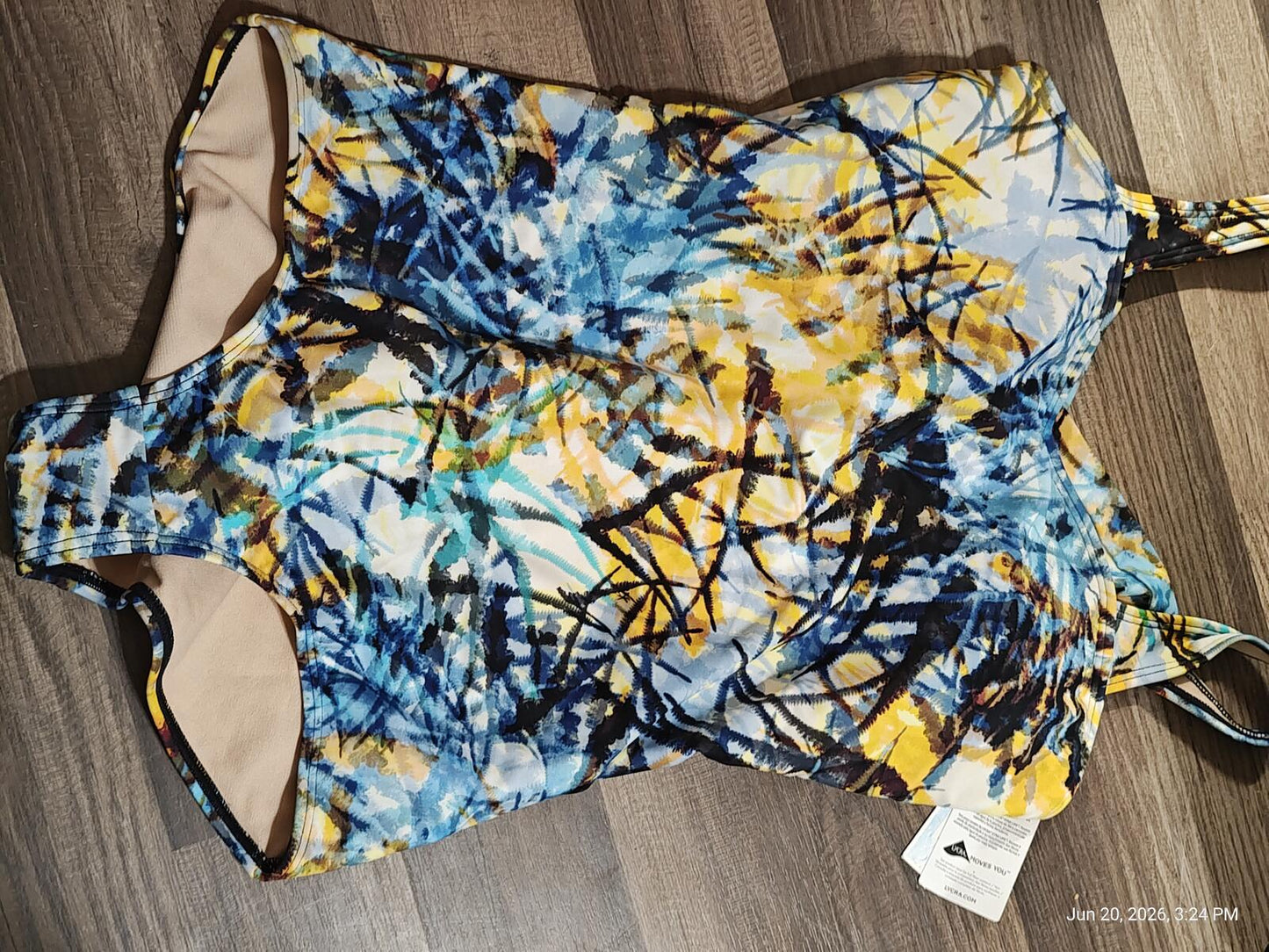 Sporti Women's Moderate Printed Palm's Sweetheart One Piece Swimsuit Size 12
