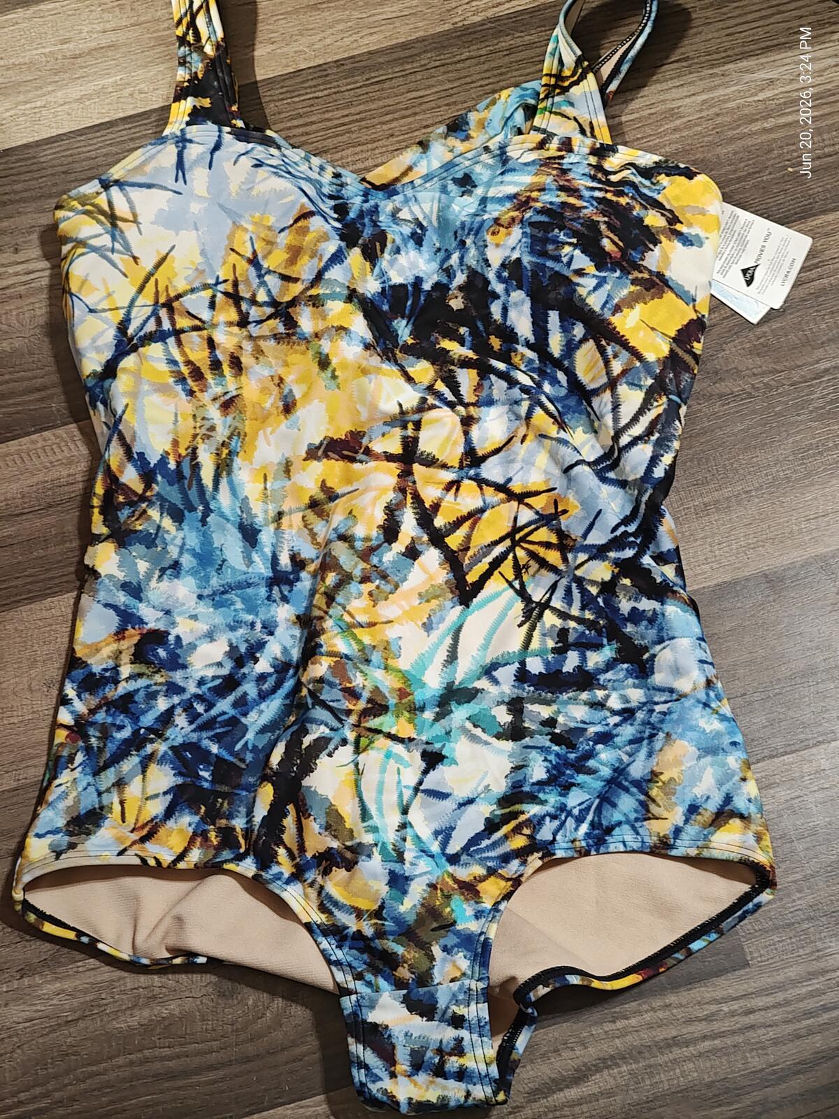 Sporti Women's Moderate Printed Palm's Sweetheart One Piece Swimsuit Size 12