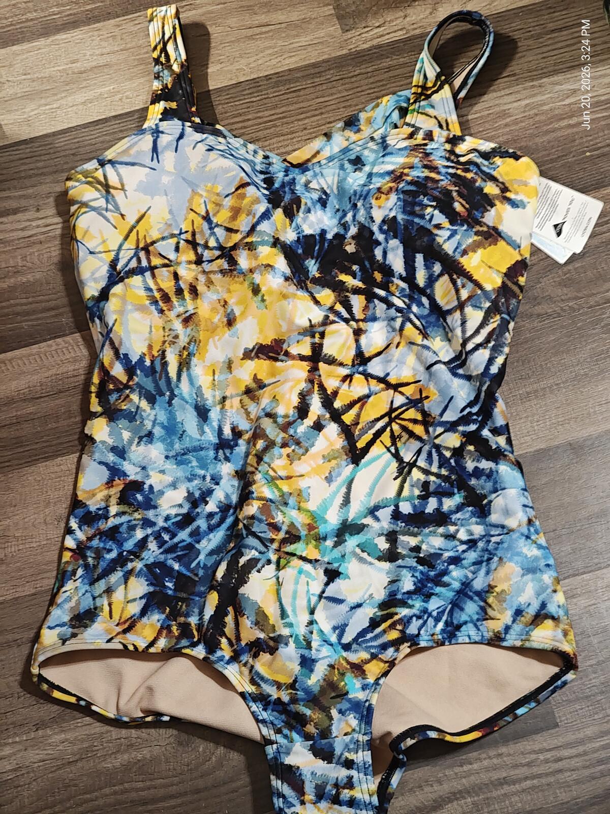 Sporti Women's Moderate Printed Palm's Sweetheart One Piece Swimsuit Size 12
