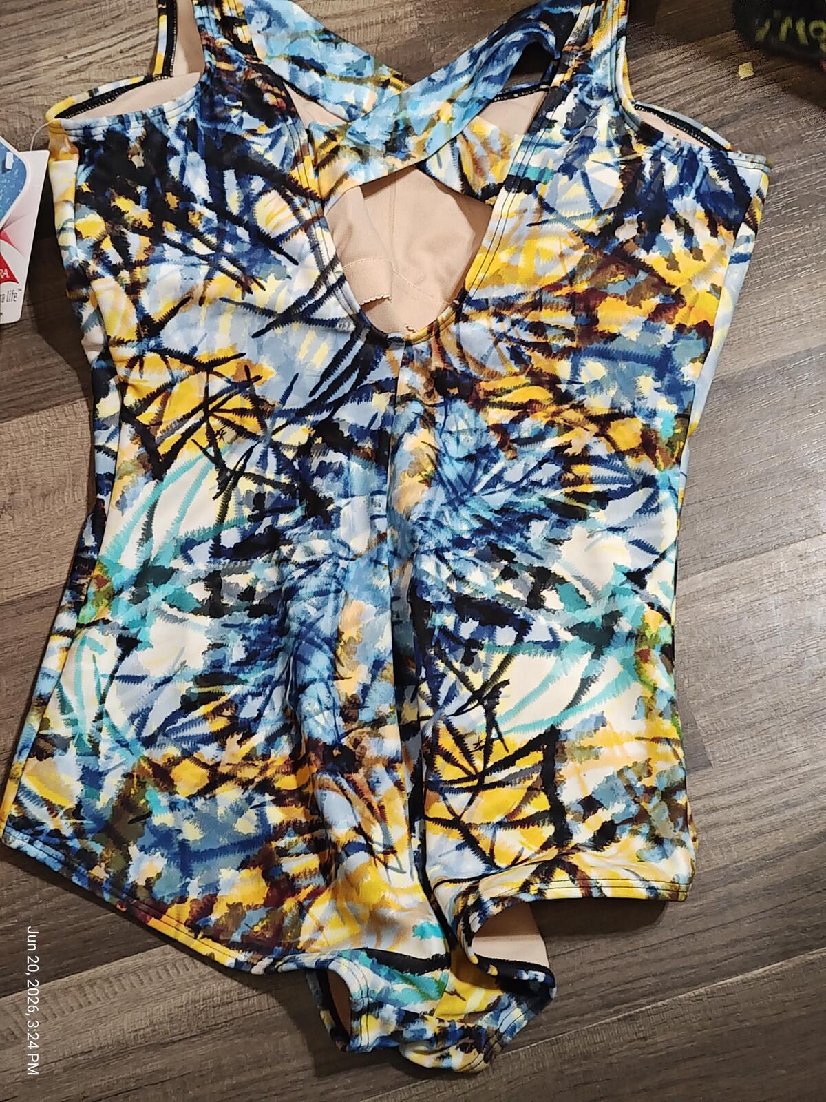 Sporti Women's Moderate Printed Palm's Sweetheart One Piece Swimsuit Size 12