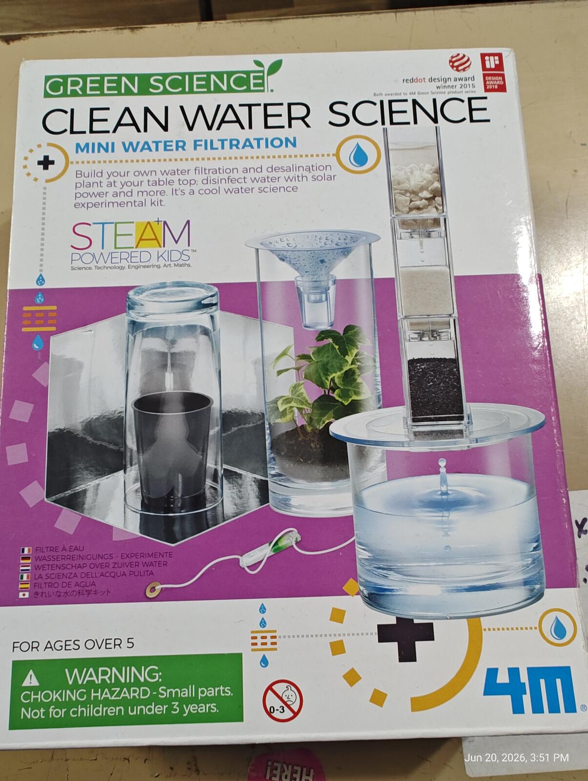 Green Science Clean Water Science Kit by Kidz Lab Fun Science New in Sealed Box