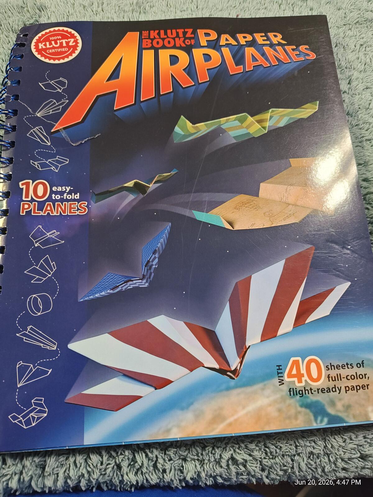 Klutz Book of Paper Airplanes ,Spiral Bound Brand NEW