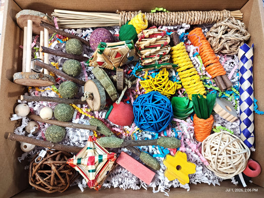 Ultimate Toy Box for Your Chinchilla, Rabbit, Guinea Pig or Rat & More Color or Natural