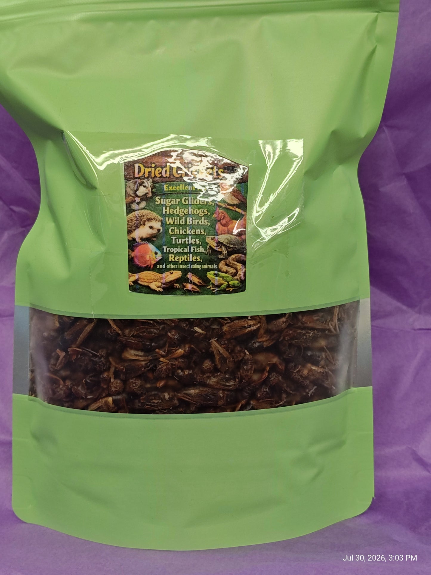 Super Cricket Bag (Dried Crickets ) 7 oz Resealable Bag