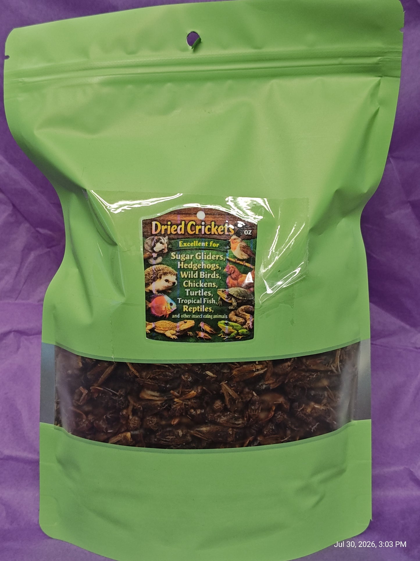 Super Cricket Bag (Dried Crickets ) 7 oz Resealable Bag