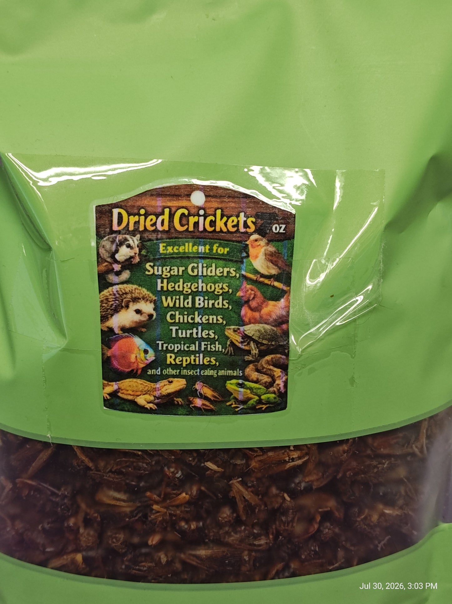 Super Cricket Bag (Dried Crickets ) 7 oz Resealable Bag